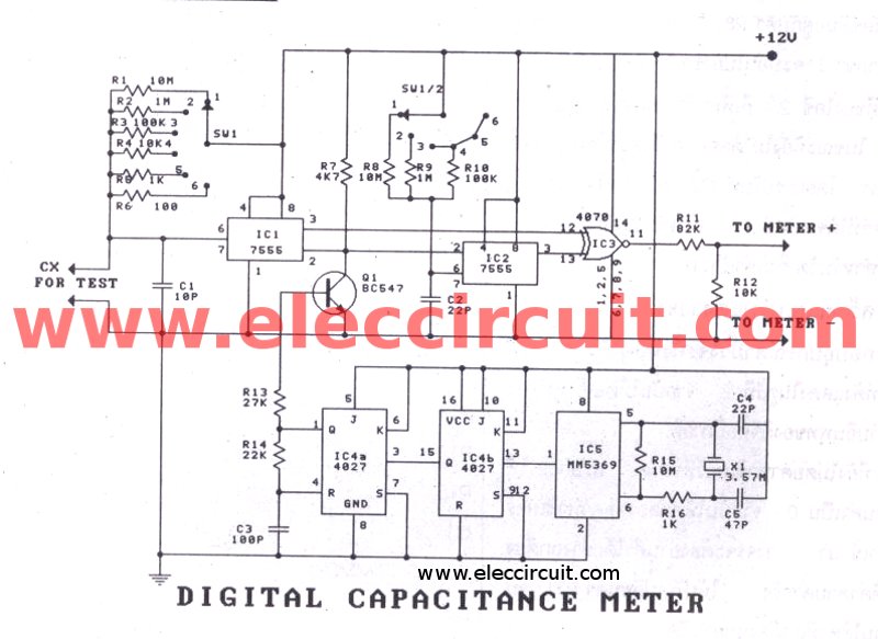 Digital capacitor meter projects easy to build