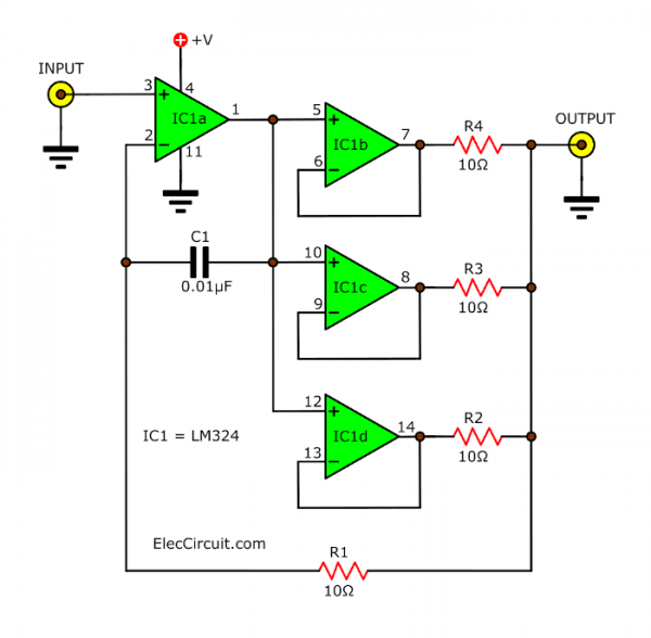 Boost current for LM324 circuit