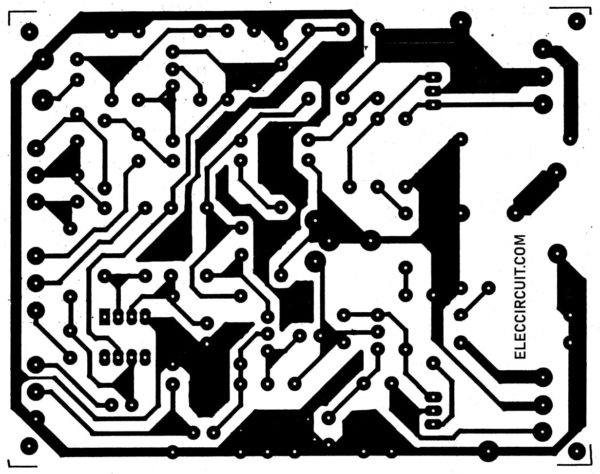 Single side PCB layout of 35W to 50W OTL amplifier circuit