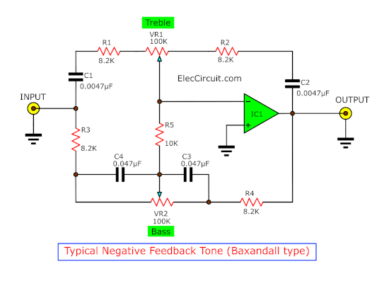 negative feedback pre tone control circuit baxandall type