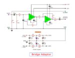 Bridge adapter circuit, stereo to high power mono amplifier