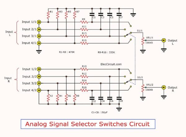 Analog signal selector switches circuit