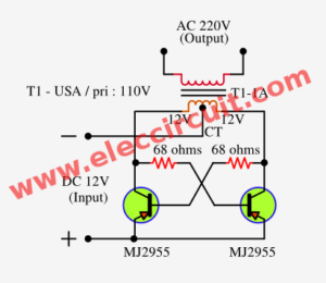 Very simple 50 watts inverter circuit using MJ2955