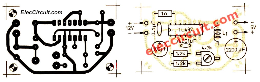 pcb&component layout step down voltage converter