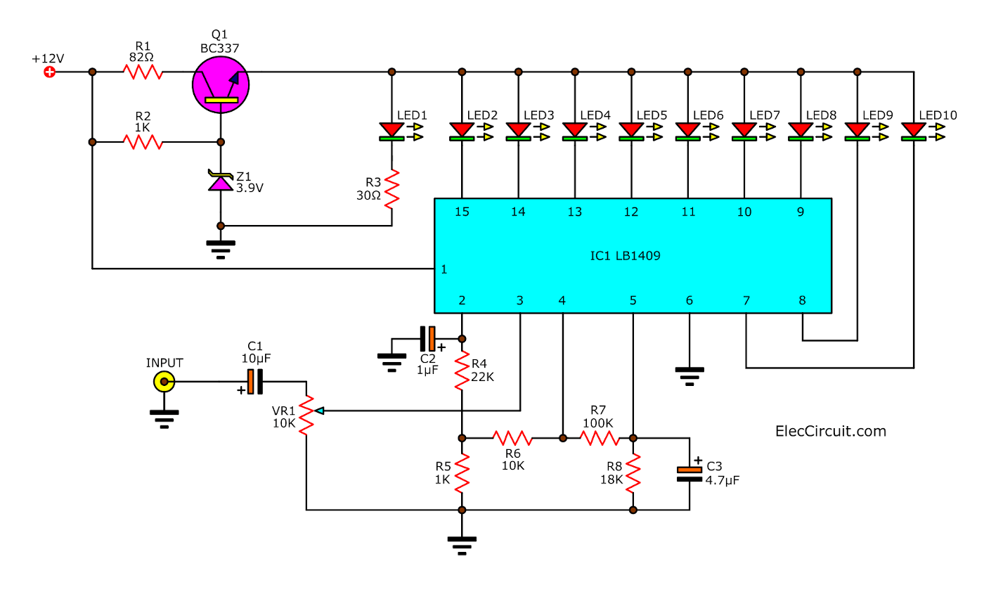 Sound level meter circuit using LB1409