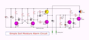Simple soil moisture alarm circuit diagram using 1.5V battery