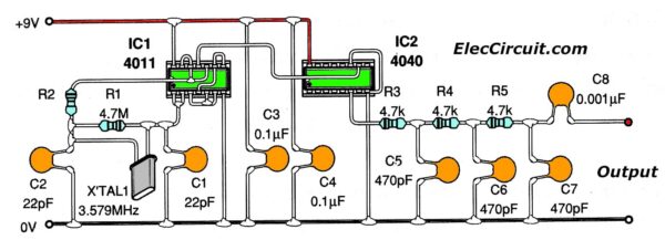 simple 455kHz IF AM generator circuit