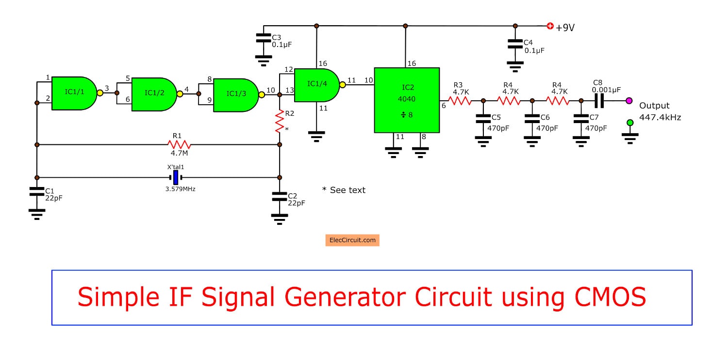 Simple IF signal generator circuit using CMOS IC - ElecCircuit