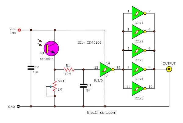 Light sensor controller using phototransistors