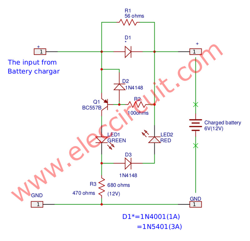 Alarm light circuit for battery charger