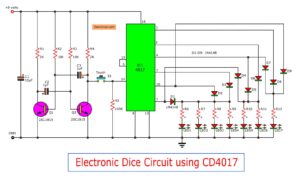 Electronic dice circuit using CD4017