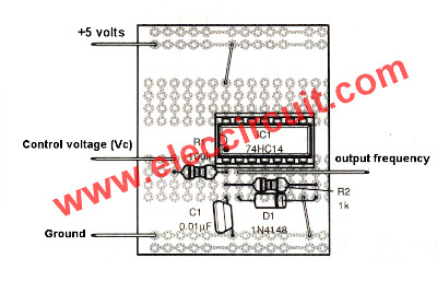 Components layout of VCO schmitt trigger-circuit