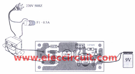 components layout 7805 charger