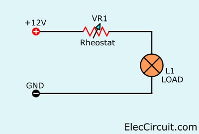 dimmer using rheostat resistors