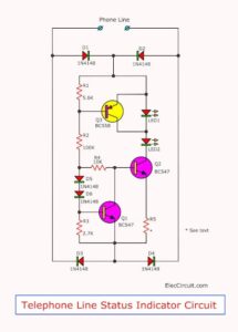 telephone line status indicator circuit