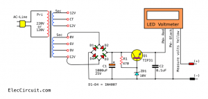 Block diagram of adding a voltmeter to the first power supply