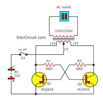 How to make simple inverter circuit diagram within 5 minutes