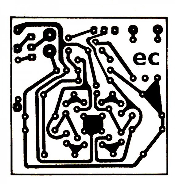 actual-size of Single-sided Copper PCB layout