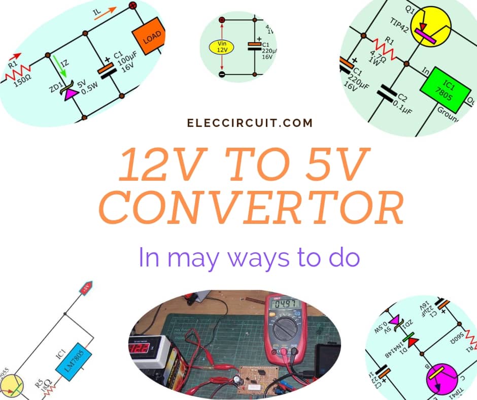 12V to 5V Converter using LM7805 IC - Power Supply