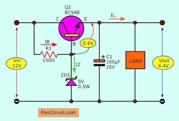 Adding transistor into zener regulator