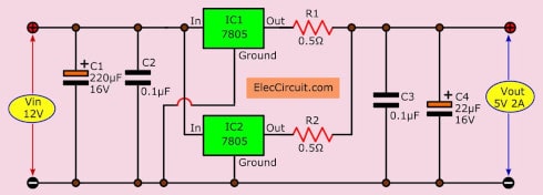 Connecting 7805 in parallel