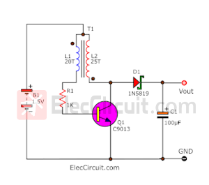 Step-up 1.5V to 6V DC converter circuit