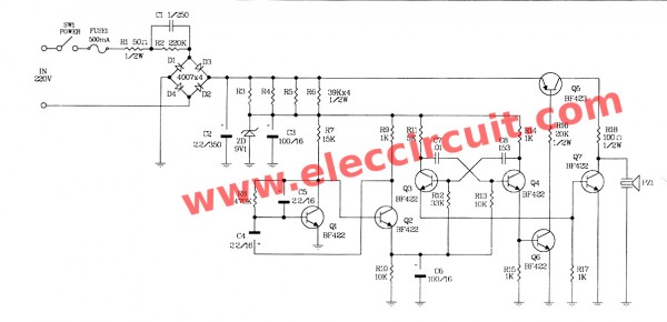 220v ac siren circuit