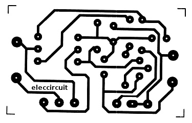 actual-size of Single-sided Copper PCB layout