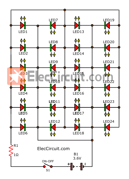 How to make a circuit with led, batteries or battery. 