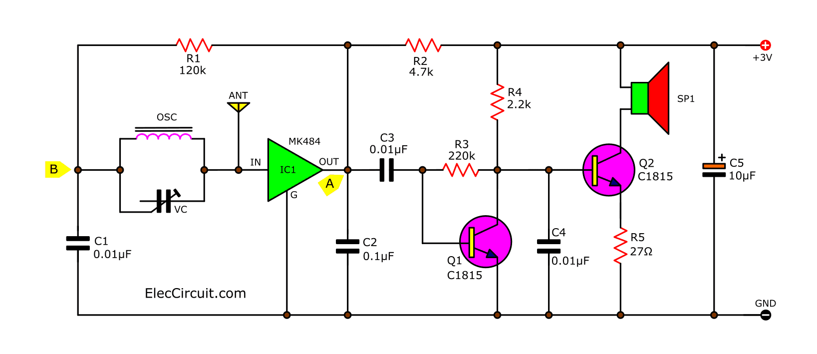 Simple Am Radio Receiver Circuit With Earphone