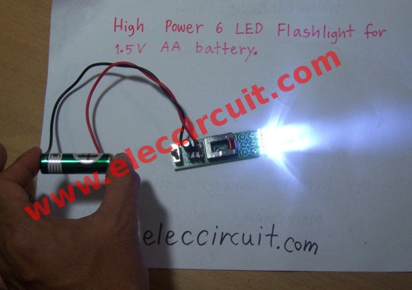 High power LED flashlight circuit with 1.5V AA battery  6 Volt Led Wiring Diagram    ElecCircuit.com