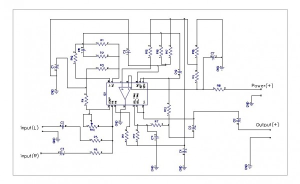 SCHEMATIC of low pass filter subwoofer using LM324