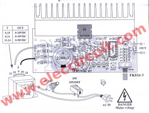 components layout of 0-50V power supply