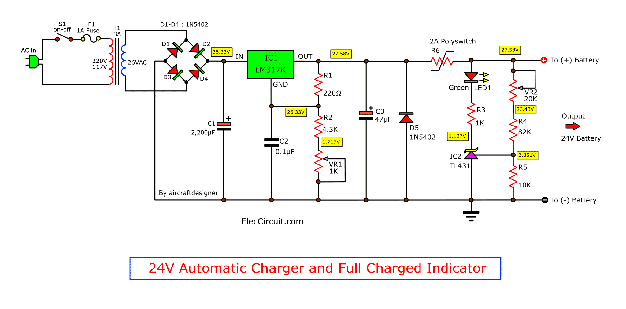 24V battery charger circuits