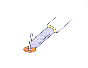 02-Bring a soldering iron tip to touch at the device's leg