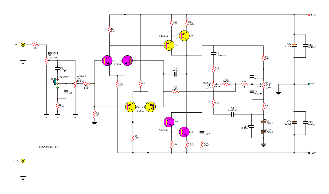 Guitar Preamp Circuit Over Drive