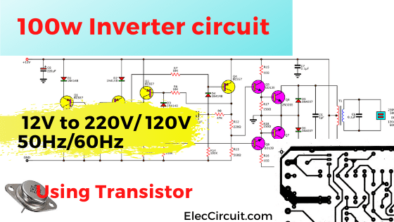 verbrand ruw violist 100w Inverter circuit 12V to 220V using Transistor - ElecCircuit.com