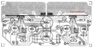component layout 14w stereo-amplifier ocl using tda2030