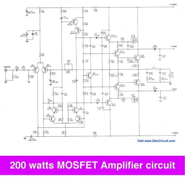 200 watt mosfet amplifier circuit