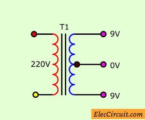 center trap terminal,9V,0V, transformer