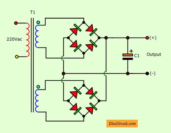Separate each rectifier diodes into parallel