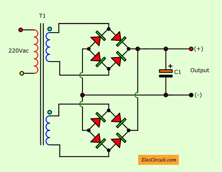 Separate each rectifier diodes into parallel