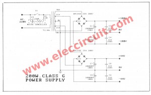 200 watts amplifier power supply circuit