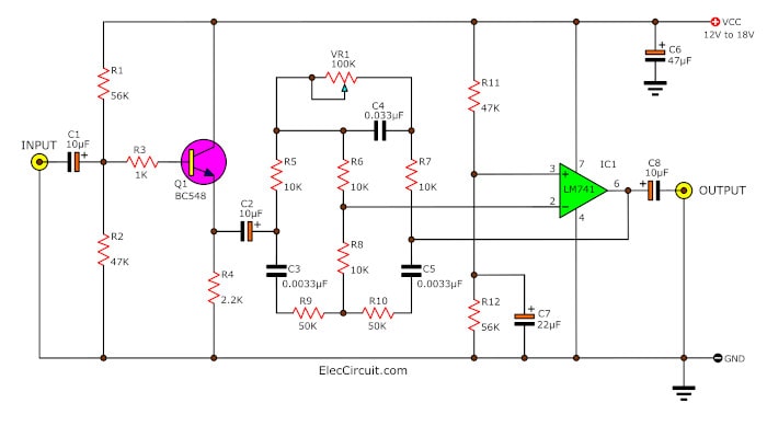 Active Bass Booster circuit