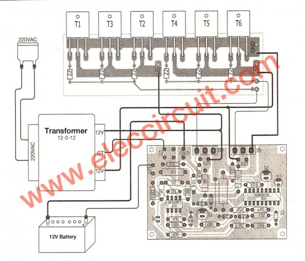 500W power inverter circuit using SG3526-IRFP540 of full-components-layout