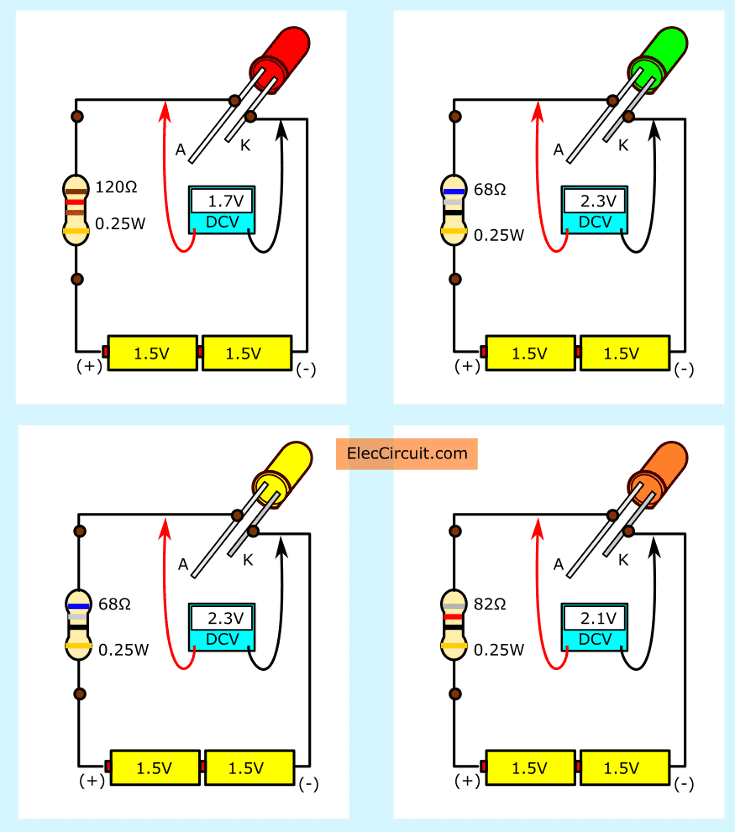 How to use LED circuit in basic ways | ElecCircuit.com