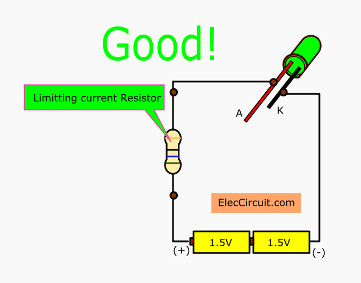 Resonate Postbud kølig Current limiting resistor for LED and load | ElecCircuit.com