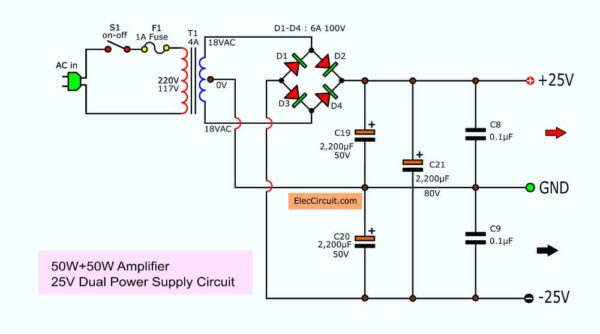 25V Dual power supply circuit 