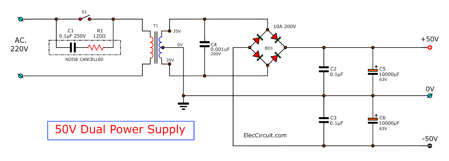 50V Dual Power Supply Circuit