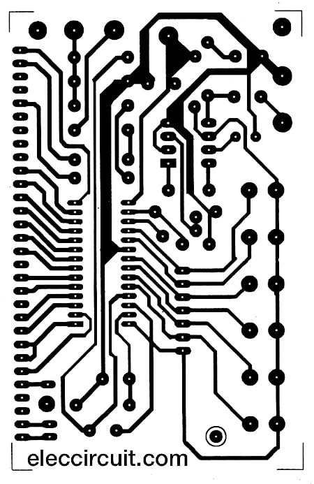 PCB of Cheap Digital time clock with alarm circuit by LM8560